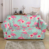 Tropical Flamingo Hibiscus Hawaiian Floral Pattern Print Loveseat Cover-grizzshop