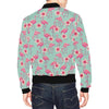 Tropical Flamingo Hibiscus Hawaiian Floral Pattern Print Men's Bomber Jacket-grizzshop