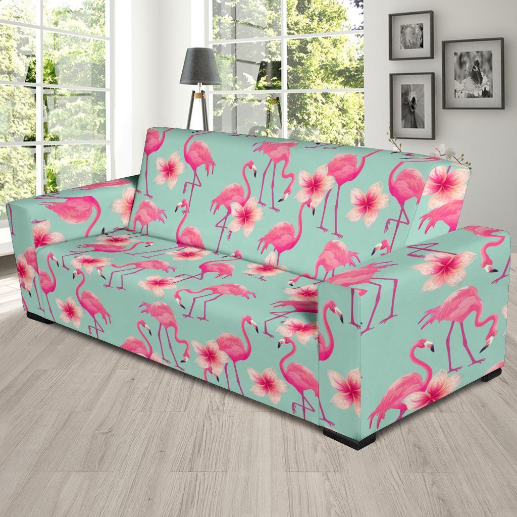 Tropical Flamingo Hibiscus Hawaiian Floral Pattern Print Sofa Covers-grizzshop