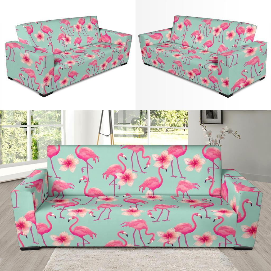 Tropical Flamingo Hibiscus Hawaiian Floral Pattern Print Sofa Covers-grizzshop