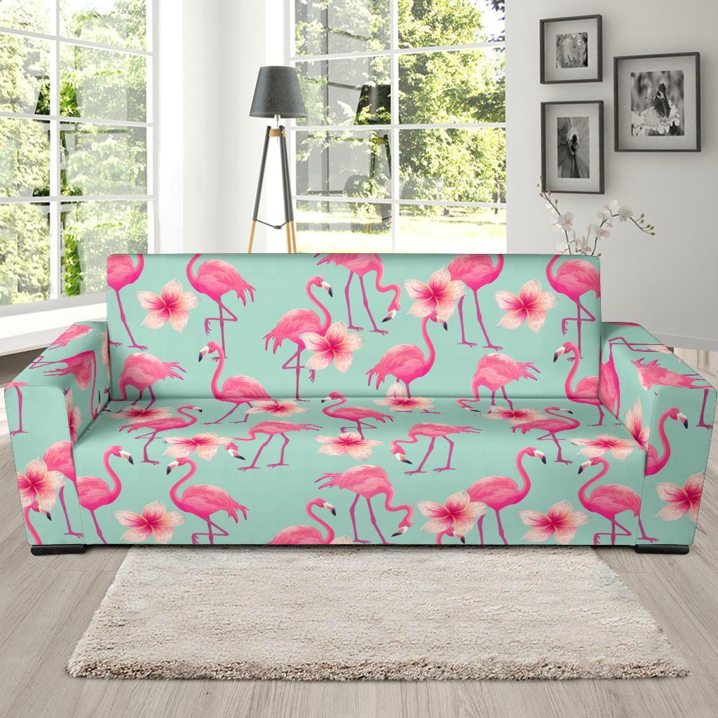 Tropical Flamingo Hibiscus Hawaiian Floral Pattern Print Sofa Covers-grizzshop