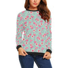 Tropical Flamingo Hibiscus Hawaiian Floral Pattern Print Women Crewneck Sweatshirt-grizzshop