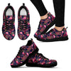 Tropical Flamingo Palm Leaves Hawaiian Floral Pattern Print Black Sneaker Shoes For Men Women-grizzshop