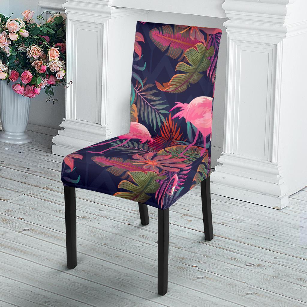 Tropical Flamingo Palm Leaves Hawaiian Floral Pattern Print Chair Cover-grizzshop