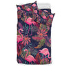 Tropical Flamingo Palm Leaves Hawaiian Floral Pattern Print Duvet Cover Bedding Set-grizzshop