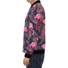 Tropical Flamingo Palm Leaves Hawaiian Floral Pattern Print Men's Bomber Jacket-grizzshop