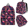 Tropical Flamingo Palm Leaves Hawaiian Floral Pattern Print Premium Backpack-grizzshop