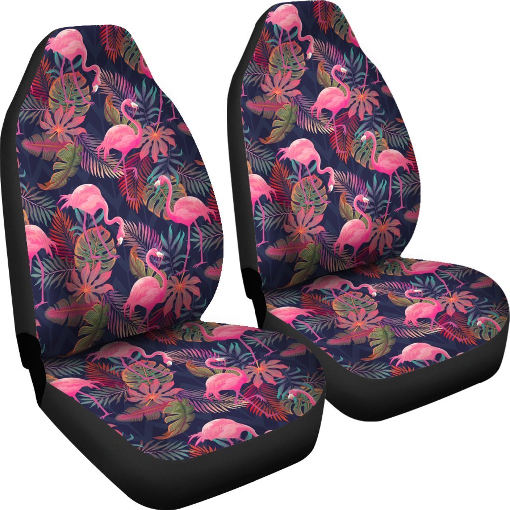 Tropical Flamingo Palm Leaves Hawaiian Floral Pattern Print Universal Fit Car Seat Cover-grizzshop