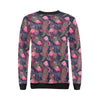 Tropical Flamingo Palm Leaves Hawaiian Floral Pattern Print Women Crewneck Sweatshirt-grizzshop