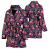 Tropical Flamingo Palm Leaves Hawaiian Floral Pattern Print Women Long Robe-grizzshop