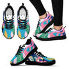 Tropical Flamingo Palm Leaves Hawaiian Pattern Print Black Sneaker Shoes For Men Women-grizzshop