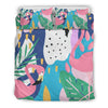 Load image into Gallery viewer, Tropical Flamingo Palm Leaves Hawaiian Pattern Print Duvet Cover Bedding Set-grizzshop
