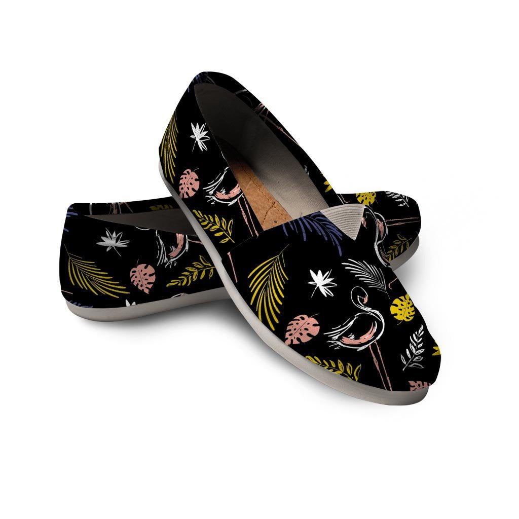 Tropical Flamingo Print Canvas Shoes-grizzshop