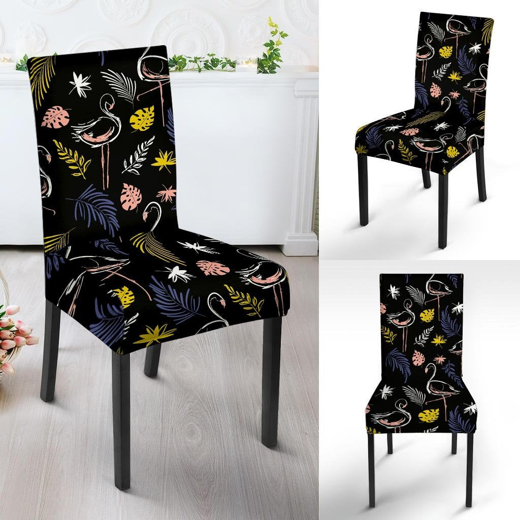 Tropical Flamingo Print Chair Cover-grizzshop