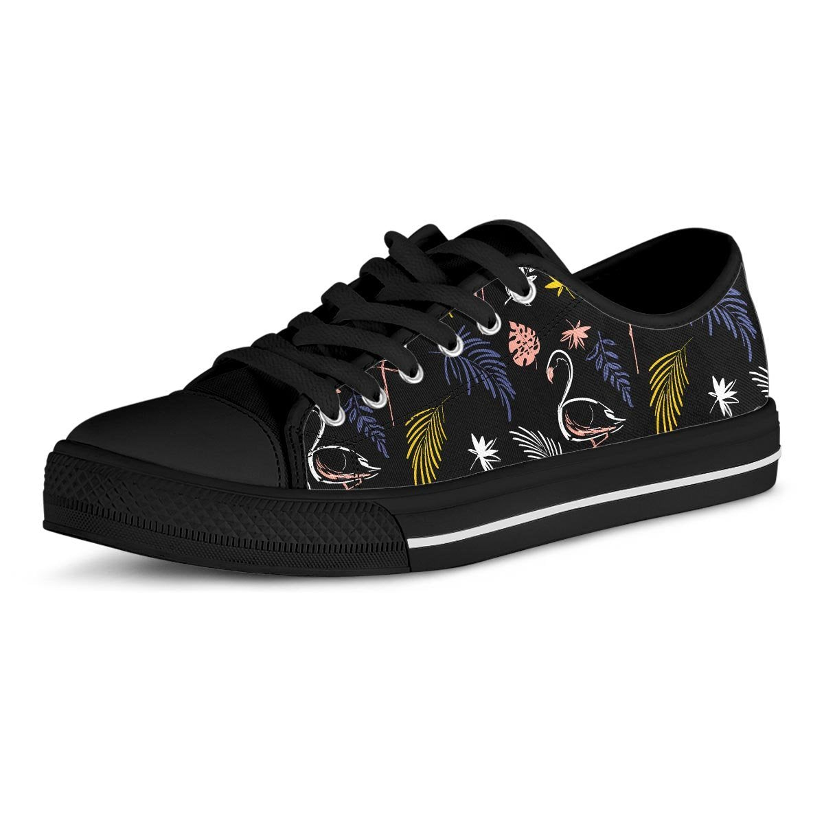 Tropical Flamingo Print Men's Low Top Shoes-grizzshop