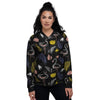 Tropical Flamingo Print Women's Bomber Jacket-grizzshop