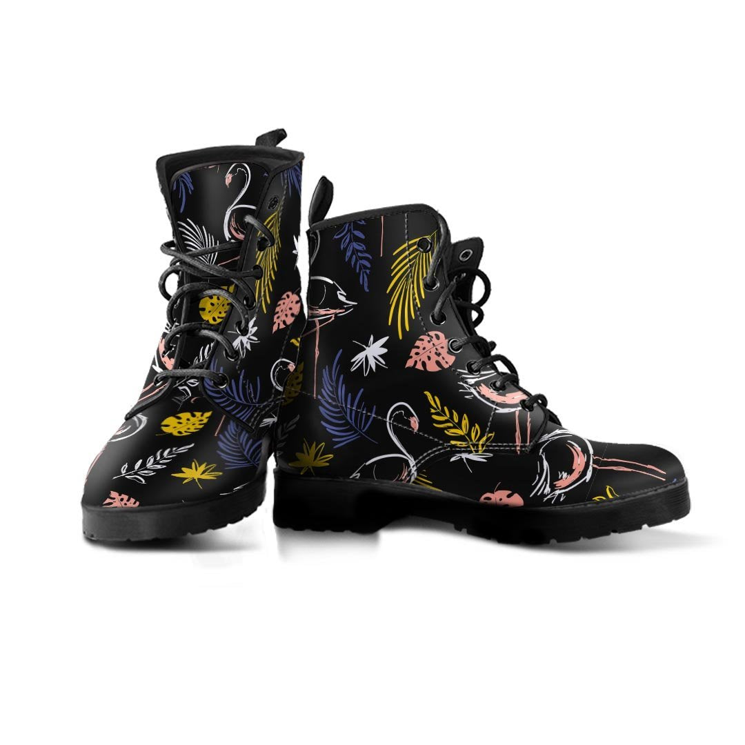 Tropical Flamingo Print Women's Boots-grizzshop