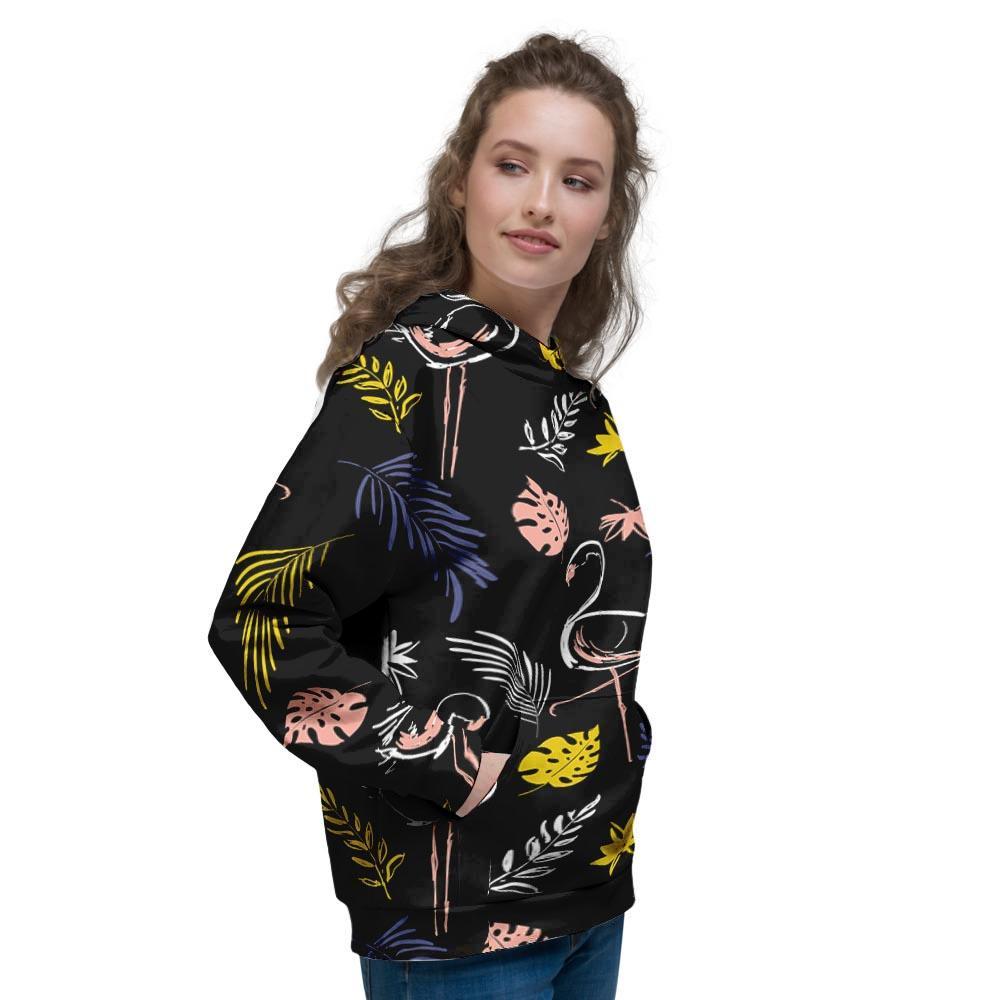 Tropical Flamingo Print Women's Hoodie-grizzshop