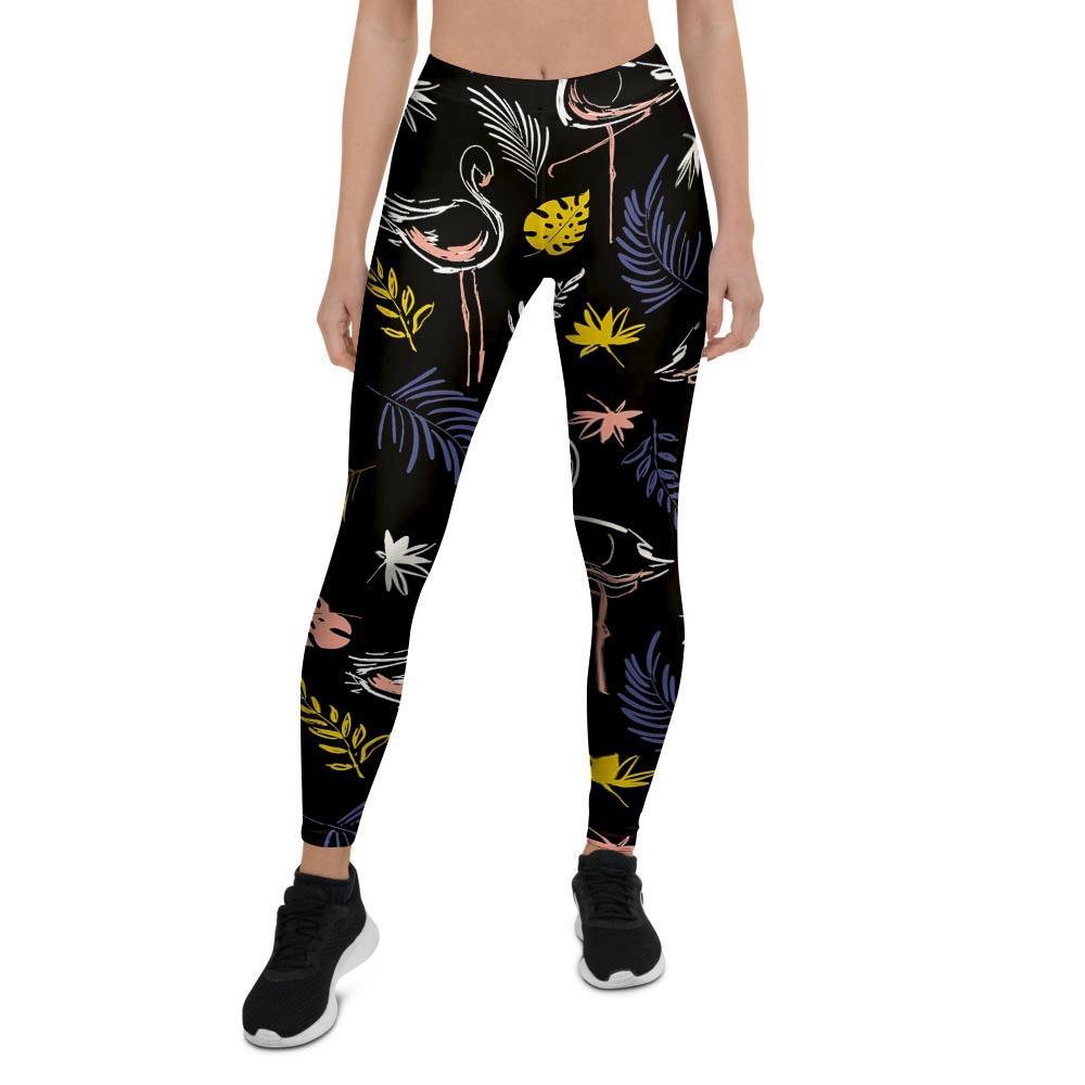 Tropical Flamingo Print Women's Leggings-grizzshop