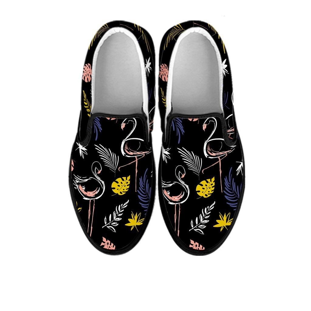 Tropical Flamingo Print Women's Slip On Sneakers-grizzshop