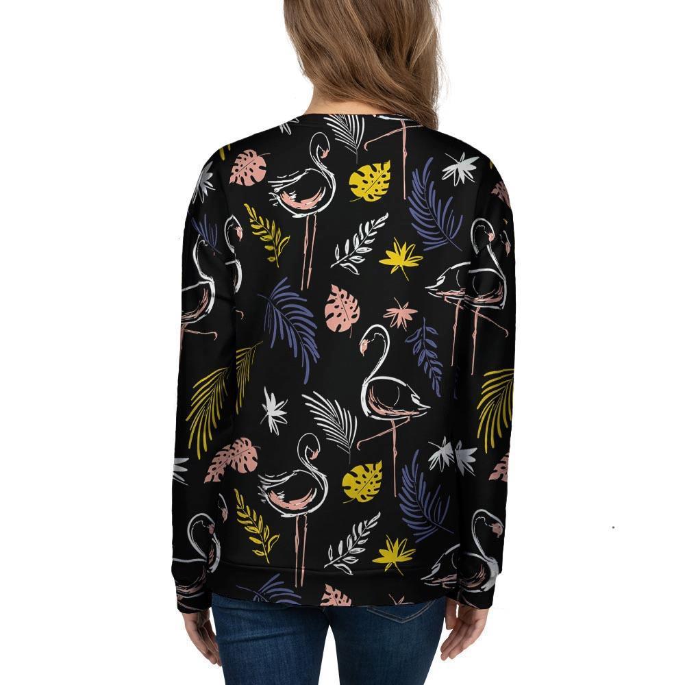 Tropical Flamingo Print Women's Sweatshirt-grizzshop