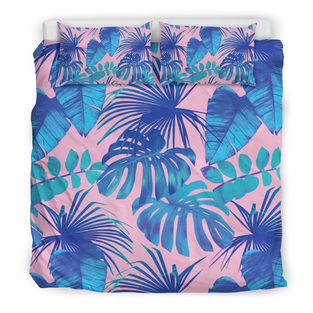 Tropical Floral Hawaiian Palm Leaves Pattern Print Duvet Cover Bedding Set-grizzshop