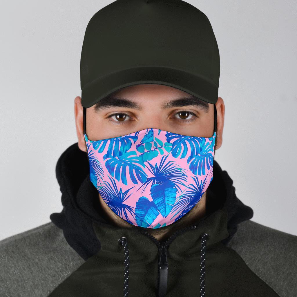 Tropical Floral Hawaiian Palm Leaves Pattern Print Face Mask-grizzshop