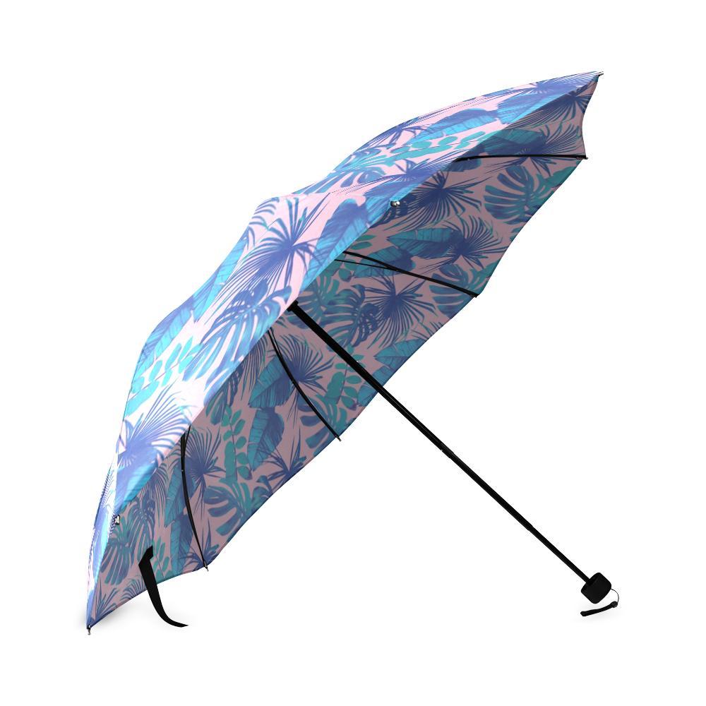 Tropical Floral Hawaiian Palm Leaves Pattern Print Foldable Umbrella-grizzshop