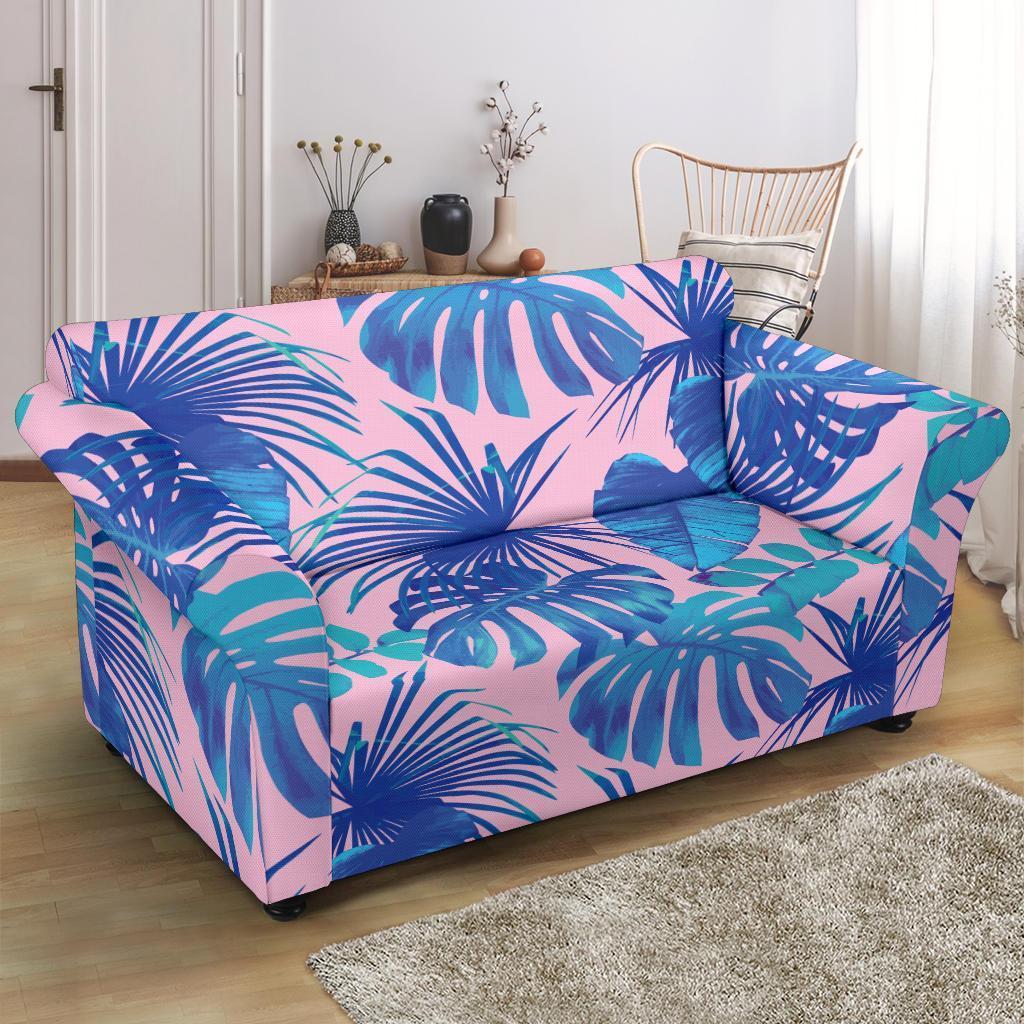 Tropical Floral Hawaiian Palm Leaves Pattern Print Loveseat Cover-grizzshop