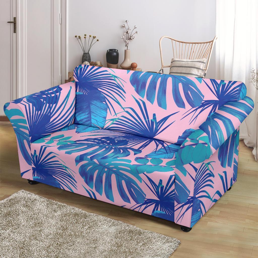 Tropical Floral Hawaiian Palm Leaves Pattern Print Loveseat Cover-grizzshop