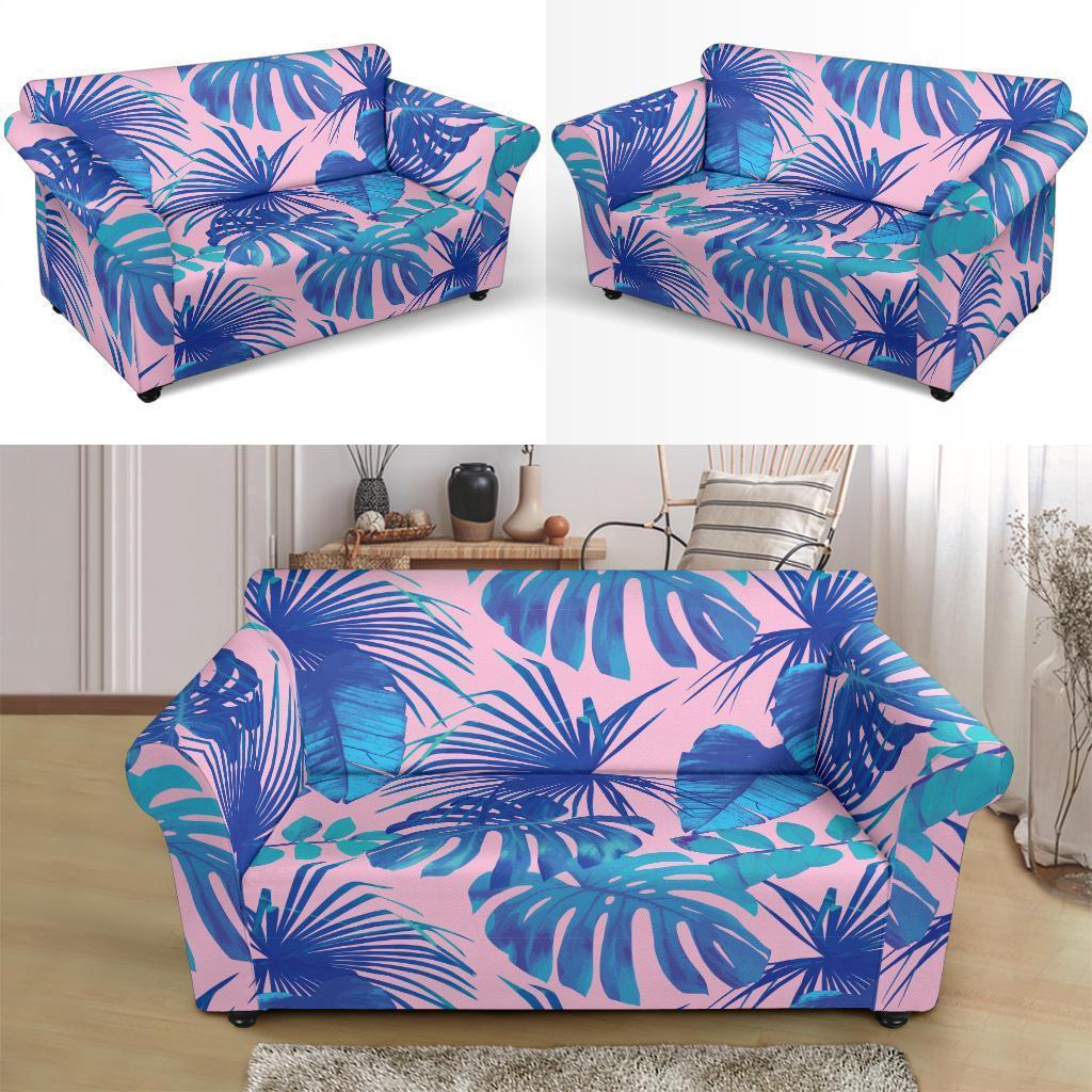 Tropical Floral Hawaiian Palm Leaves Pattern Print Loveseat Cover-grizzshop