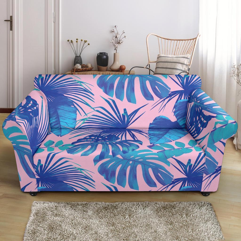 Tropical Floral Hawaiian Palm Leaves Pattern Print Loveseat Cover-grizzshop