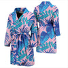 Tropical Floral Hawaiian Palm Leaves Pattern Print Men Long Robe-grizzshop