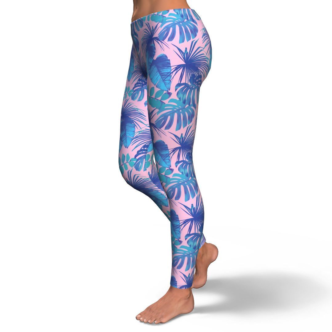 Tropical Floral Hawaiian Palm Leaves Pattern Print Pattern Women Leggings-grizzshop