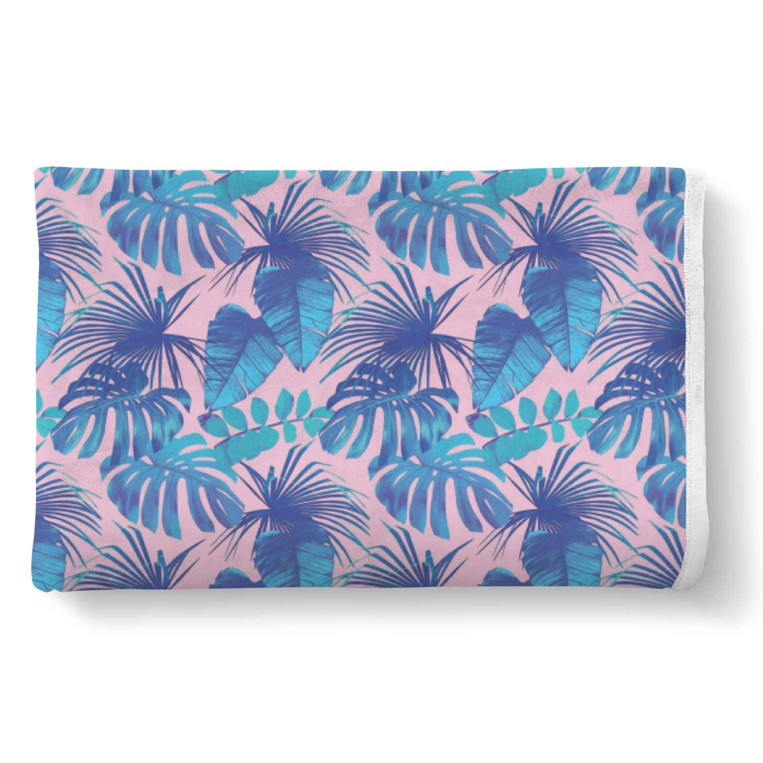 Tropical Floral Hawaiian Palm Leaves Pattern Print Throw Blanket-grizzshop