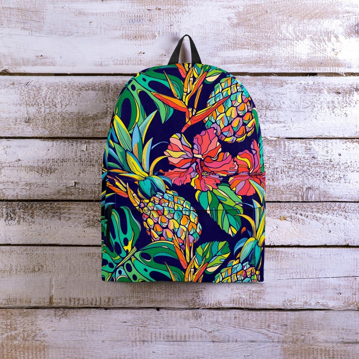 Tropical Floral Pineapple Print Backpack-grizzshop