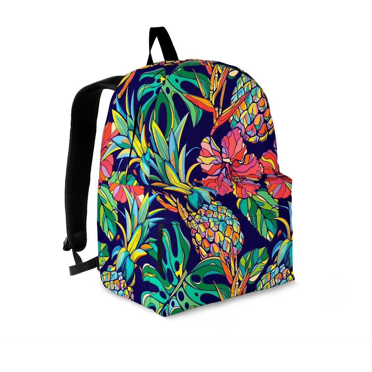 Tropical Floral Pineapple Print Backpack-grizzshop