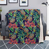 Tropical Floral Pineapple Print Blanket-grizzshop