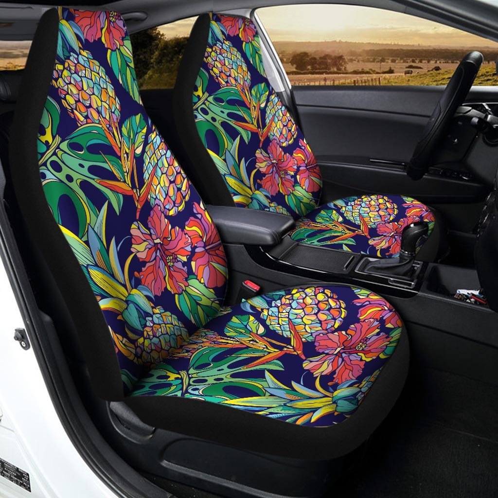 Tropical Floral Pineapple Print Car Seat Covers-grizzshop