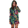 Tropical Floral Pineapple Print Hoodie Dress-grizzshop