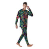 Tropical Floral Pineapple Print Men's Pajamas-grizzshop