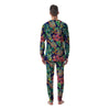 Tropical Floral Pineapple Print Men's Pajamas-grizzshop