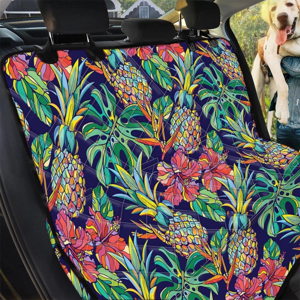 Tropical Floral Pineapple Print Pet Car Seat Cover-grizzshop