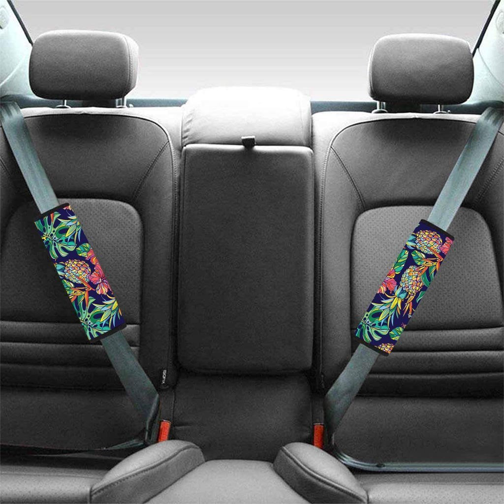 Tropical Floral Pineapple Print Seat Belt Cover-grizzshop