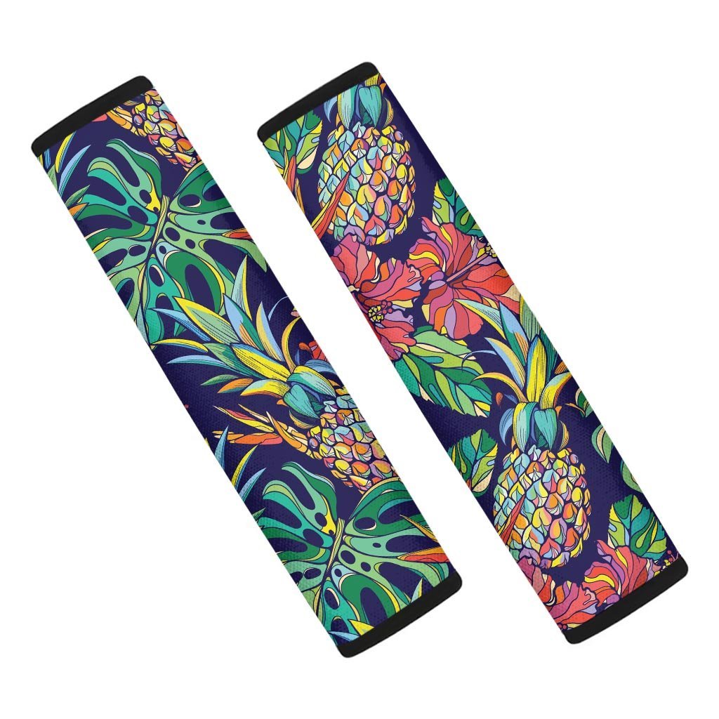 Tropical Floral Pineapple Print Seat Belt Cover-grizzshop