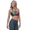 Tropical Floral Pineapple Print Sports Bra-grizzshop