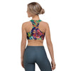 Tropical Floral Pineapple Print Sports Bra-grizzshop