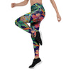 Tropical Floral Pineapple Print Women's Leggings-grizzshop