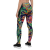 Tropical Floral Pineapple Print Women's Leggings-grizzshop