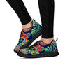 Tropical Floral Pineapple Print Women's Sneakers-grizzshop